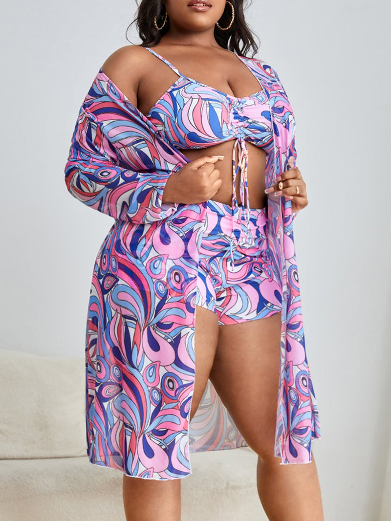 Conjunto Moda Praia Plus Size - 3 Peças